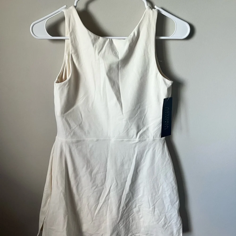 NWT ASTORIA White Mini Dress with Black Accents - Picture 2 of 3